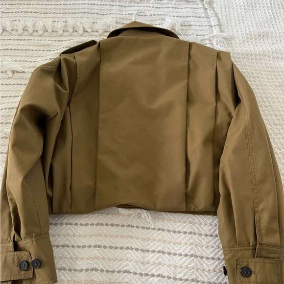 Zara Women's cotton oversized short trench in Tan SZ M( 46”B) NWT - Picture 8 of 11